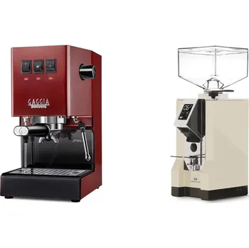 Kávovar Gaggia Classic E24, red + Eureka Mignon Specialita, CR cream