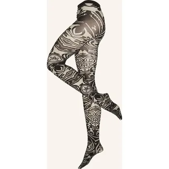 Dámské punčochy Wolford Dámské Punčocháče Paisley Tattoo, 8095 grey/black, 40