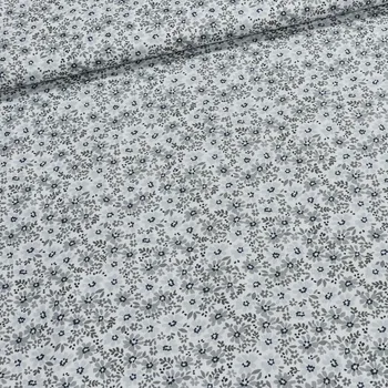 Bavlněné plátno POLO šedé kytičky, š.160cm (látka v metráži)