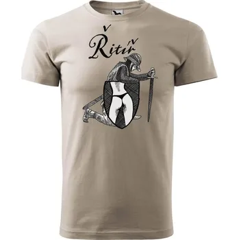 Pánské tričko DOBRÝ TRIKO Pánské tričko s potiskem Řitíř Velikost: M, Barva: Růžová