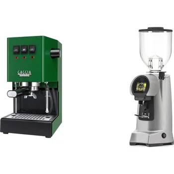 Kávovar Gaggia Classic E24, green + Eureka Helios 65, grey