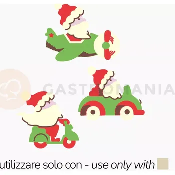 Čokoládová tyčinka Transferová forma s dekorem, 10 ks, Santové ve vozidlech | PAVONI, T1008SB