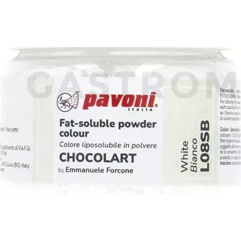 Potravinářské barvivo Barevný prášek na bázi kakaového másla bílý 40 g | PAVONI, L08SB
