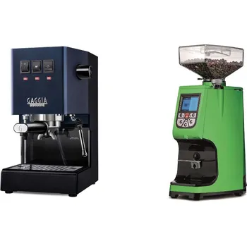 Kávovar Gaggia Classic E24 BC, blue + Eureka Atom 60, kawasaki green