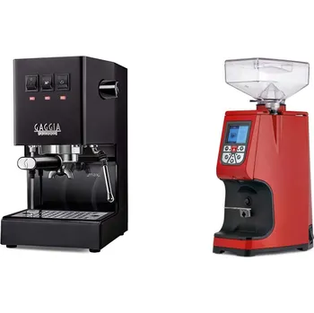 Kávovar Gaggia Classic E24 BC, black + Eureka Atom 60, ferrari red