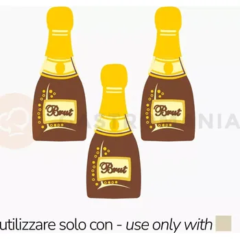Čokoládová tyčinka Transferová forma s dekorem, 10 ks, lahve na šampaňské | PAVONI, T1016SB