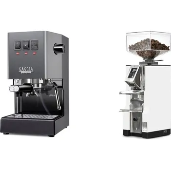 Kávovar Gaggia Classic E24, grey + Eureka Mignon Libra, CR white