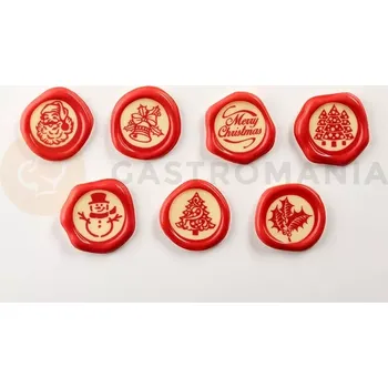 Čokoládová tyčinka Transferová forma s dekorem, 10 ks, vánoční razítka | PAVONI, T1033SB
