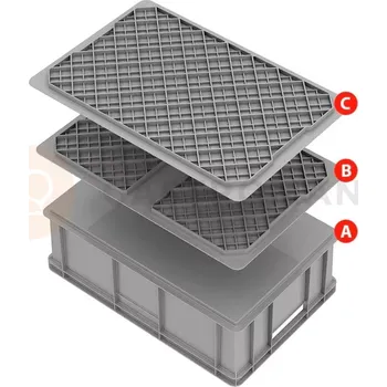 Nádoba na led Plastová nádoba Serie Europa šedá - vnitřní výška 150 mm | PAVONI, E6415