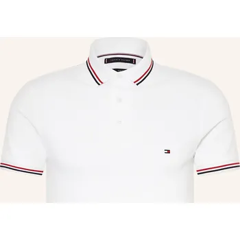 Pánská košile Tommy Hilfiger Pánská Polokošile Z Piké Tipped Slim Fit, bílá, L
