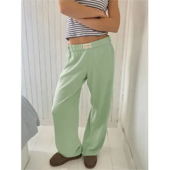 Elastické dámské tepláky s gumou cotton Barva: Zelená, Velikost: M