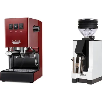 Kávovar Gaggia Classic E24 BC, red + Eureka Mignon Zero, BL white