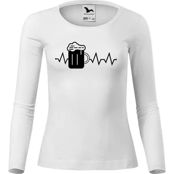 Dámské tričko DOBRÝ TRIKO Dámské bavlněné triko Tep pivo Velikost: 3XL, Barva: Bílá