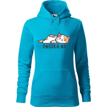 Dámská mikina DOBRÝ TRIKO Dámská mikina s potiskem Dneska ne Velikost dámské mikiny: M, Barva: Tyrkysová