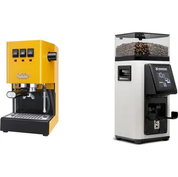 Kávovar Gaggia Classic E24 BC, yellow + Rancilio STILE, white