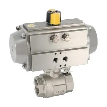 Vodovodní kohout Kohout kulový s pneu pohonem s vrat. pruž., 2-dílný závitový, 1.4408: 1/2"