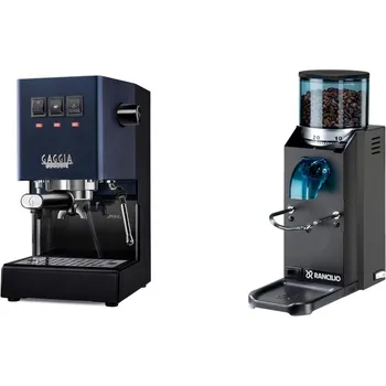 Kávovar Gaggia Classic E24 BC, blue + Rancilio Rocky Doserless, black