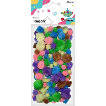 Titanum Bambulky, pompony, PASTELOVÉ, mix. vel., 68ks/bal.