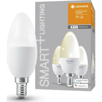 LEDVANCE Sada 3x chytrá LED žárovka SMART+ WIFI, E14, Candle, 5W, 470lm, 2700K, teplá bílá