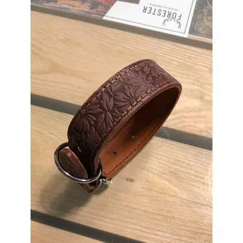 Obojek pro psa Protěž - kožený obojek podšitý kůží Hnědá 40