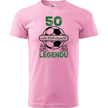 Pánské tričko DOBRÝ TRIKO Pánské tričko s potiskem 50 let legenda fotbal Velikost: XL, Barva: Růžová