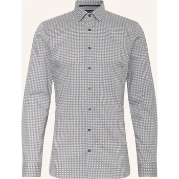 Pánská košile Olymp Pánská Košile No. Six Super Slim, béžová / tmavě modrá...