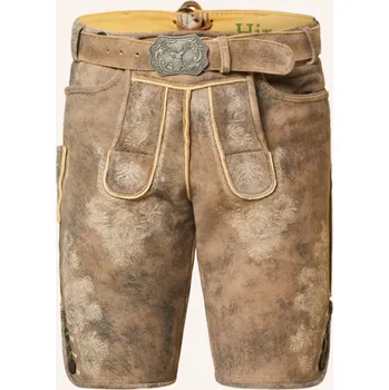 Hirscher Pánské Kožené Krojové Kalhoty Basel, světle hnědá /...