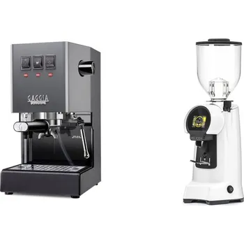 Kávovar Gaggia Classic E24, grey + Eureka Helios 65, white