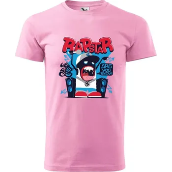 Pánské tričko DOBRÝ TRIKO Pánské tričko s potiskem Rapstar Velikost: M, Barva: Růžová