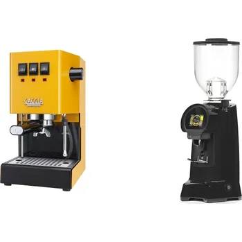 Kávovar Gaggia Classic E24 BC, yellow + Eureka Helios 65, black