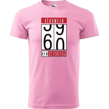 Pánské tričko DOBRÝ TRIKO Pánské tričko s potiskem Věkometr 60 Velikost: L, Barva: Růžová