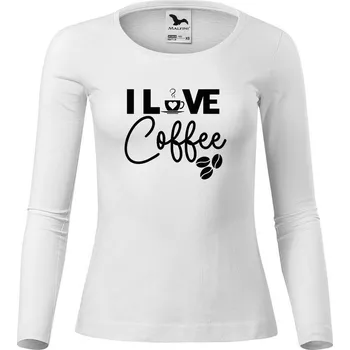 Dámské tričko DOBRÝ TRIKO Dámské bavlněné triko I love coffee Velikost: 3XL, Barva: Bílá