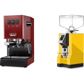 Kávovar Gaggia Classic E24 BC, red + Eureka Mignon Specialita, CR yellow