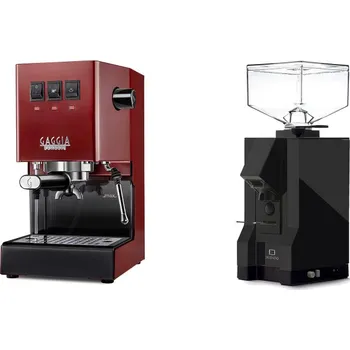 Kávovar Gaggia Classic E24, red + Eureka Mignon Silenzio, BL black