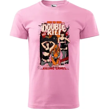 Pánské tričko DOBRÝ TRIKO Pánské tričko s potiskem Double kill Velikost: XL, Barva: Růžová