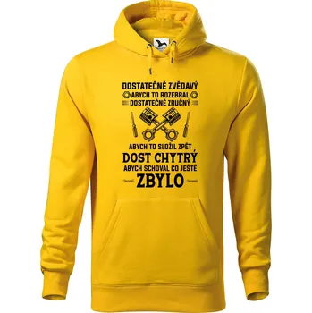 Pánská mikina DOBRÝ TRIKO Pánská mikina s potiskem Dost chytrý Velikost pánské mikiny: 2XL, Barva: Žlutá