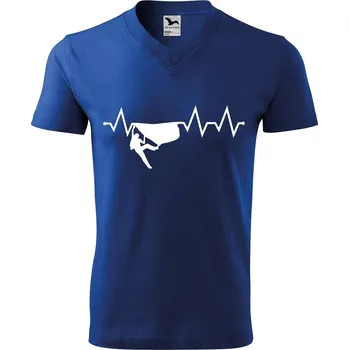 Pánské tričko DOBRÝ TRIKO Pánské V tričko s potiskem Tep horolezec Velikost: S, Barva: Královská modrá