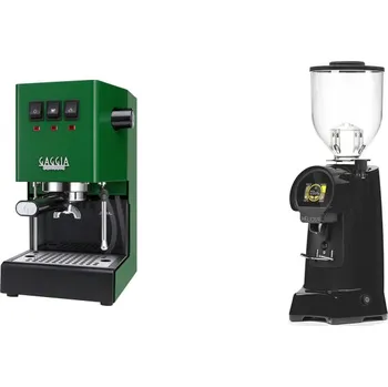 Kávovar Gaggia Classic E24, green + Eureka Helios 65, black