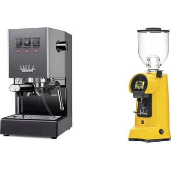 Kávovar Gaggia Classic E24, grey + Eureka Helios 75, yellow