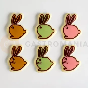 Čokoládová tyčinka Transferová forma s dekorem, 10 ks, zajíčci | PAVONI, T1037SB