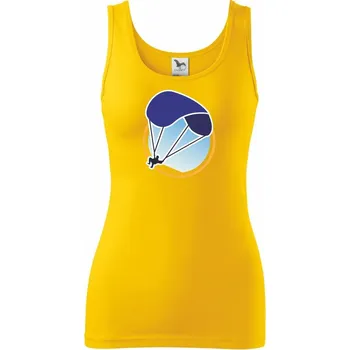 Dámské tričko Paragliding modrý padák v kolečku - Dámské tílko - XL ( Žlutá )