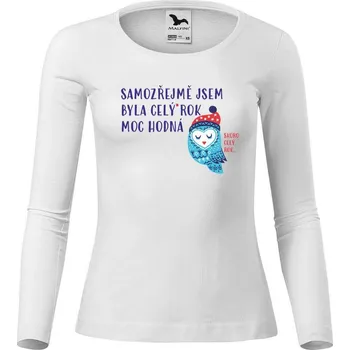 Dámské tričko DOBRÝ TRIKO Dámské vánoční triko Celý rok hodná Velikost: 3XL, Barva: Bílá