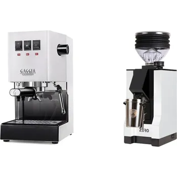 Kávovar Gaggia Classic E24, white + Eureka Mignon Zero, BL white