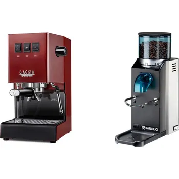 Kávovar Gaggia Classic E24, red + Rancilio Rocky Doserless