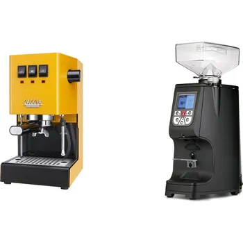 Kávovar Gaggia Classic E24, yellow + Eureka Atom 60, black
