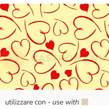 Čokoládová tyčinka Transferové fólie na zdobení čokolády, 30 kusů s motivem srdíček na Valentýna | PAVONI, SD224SB