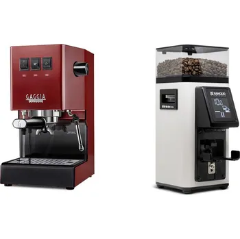 Kávovar Gaggia Classic E24, red + Rancilio STILE, white