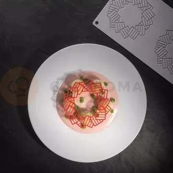 Čokoládová tyčinka Silikonová forma na předkrm 3x mozaikový rámeček 115x1,5 mm, 300x175 mm | PAVONI, GG059S