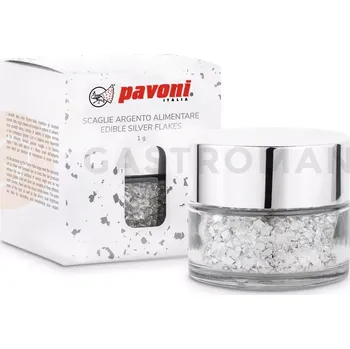 Výroba svíčky Jedlé stříbrné vločky, balení po 1 g | PAVONI, ARGENTOSC1