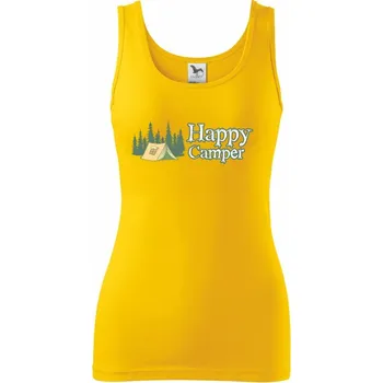 Dámské tričko Happy camper - stan v lese - Dámské tílko - S ( Žlutá )